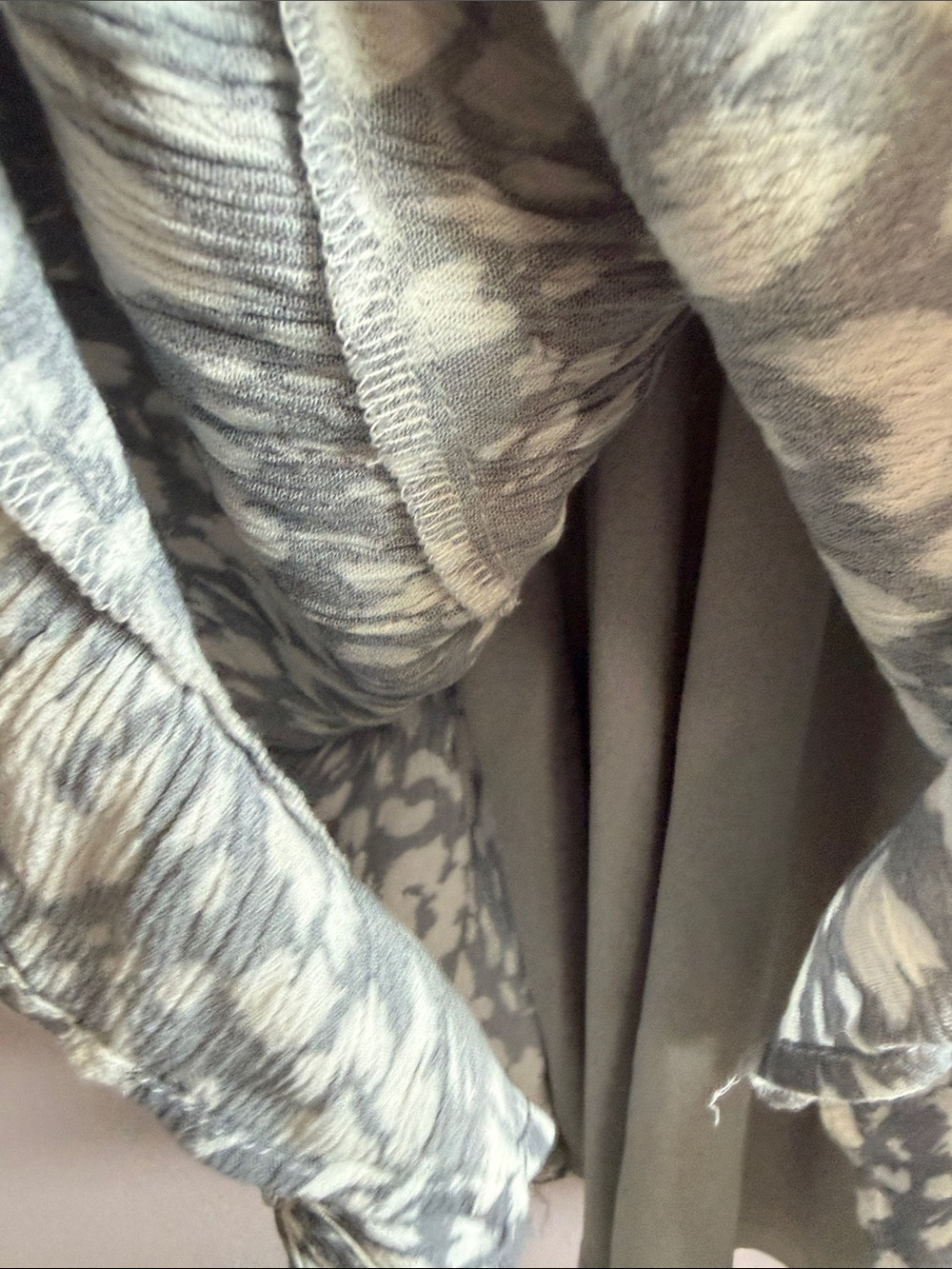 Gray & White Printed Tiered Women's Dress - Picture 9 of 12